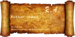 Rotter Ahmed névjegykártya